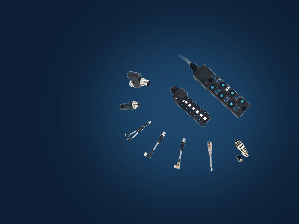 M8/M12 junction boxes, distribution connectors and cordsets